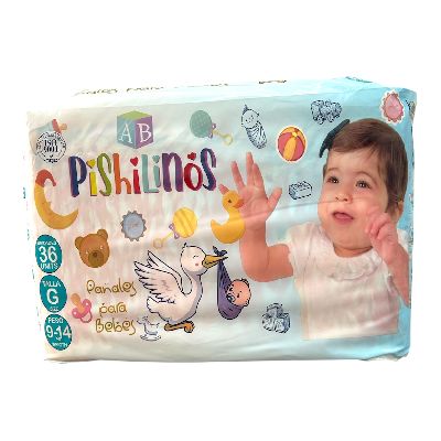 PISHILINOS PAÑAL BABY TALLA G 36UNID