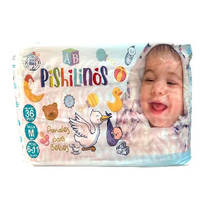 PISHILINOS PAÑAL BABY TALLA M 36UNID
