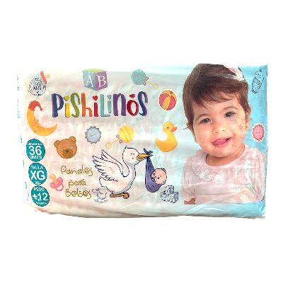 PISHILINOS PAÑAL BABY TALLA XG 36UNID