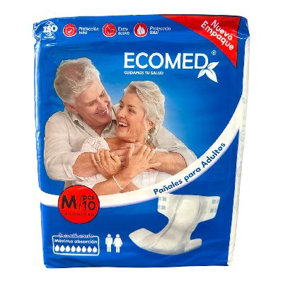 ECOMED PAÑAL ADULTOS TALLA M 10UNID