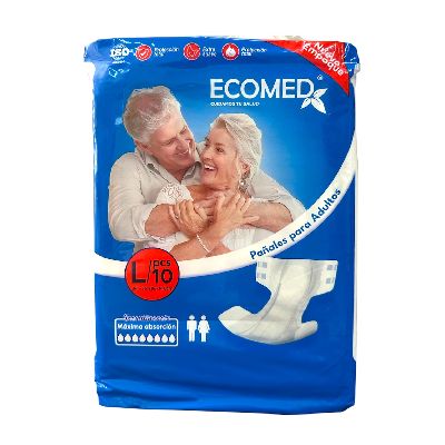 ECOMED PAÑAL ADULTOS TALLA L 10UNID
